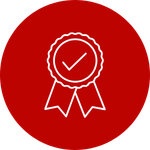 icono certificado con fondo granate