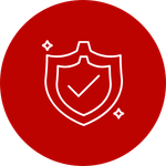 icono escudo con check con fondo granate