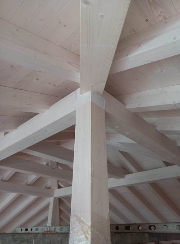 techo con estructura de madera