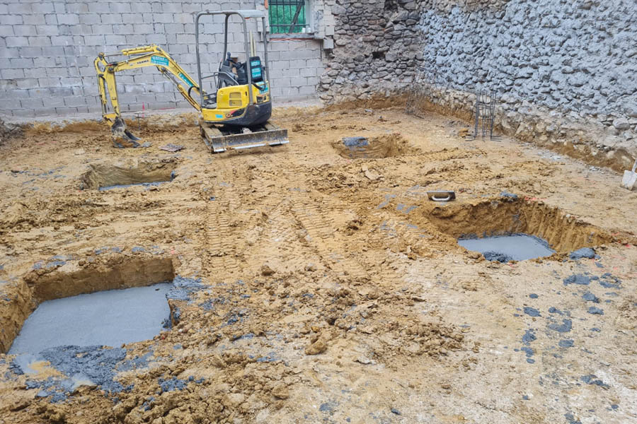 proceso de construcción y cimentación